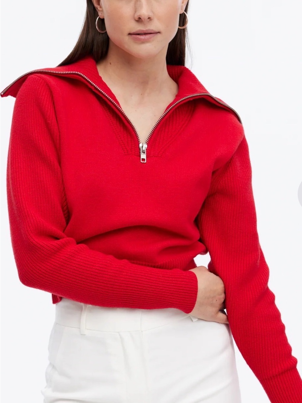 CHRLDR cheerleader Red Half-Zip Sweater